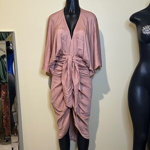 Elegant Pink Draped Dress